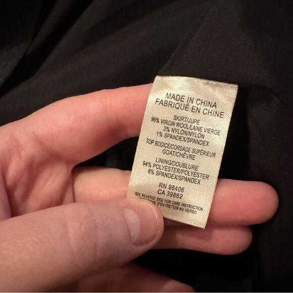 Theory Tirionne C Magistrate Charcoal & Black Leather Wool Sheath Dress Sz 6 NEW - Picture 8 of 12